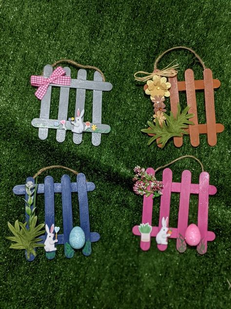 Easter Decorations Mantle, Decorations For Dining Table, Lolly Stick Craft, Easter Mantle Decor, Popsicle Art, Easter Decor Ideas, Diy Popsicle Stick Crafts, Diy Crafts Bookmarks, Popsicle Crafts