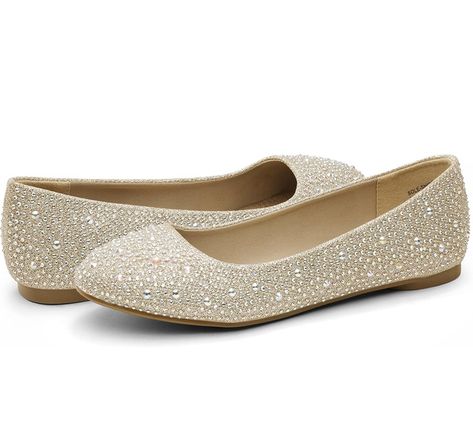 DREAM PAIRS Women's Sole-Shine Gold Rhinestone Ballet Flats Shoes. Click to shop on Amazon. #flats #rhinestone #gold Paris Ballet, Sparkly Ballet Flats, Rhinestone Ballet Flats, Sparkly Flats, Golden Shoes, Rhinestone Flats, Gold Flats, Wide Shoes, Womens Ballet Flats