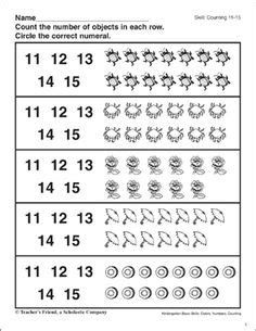 Kindergarten Math Printables, Preschool Counting Worksheets, Counting Worksheets For Kindergarten, Preschool Counting, Counting Worksheets, Preschool Math Worksheets, Counting Numbers, Learning English For Kids, Math Counting