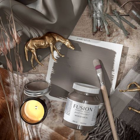 Fusion Mineral Paint WOOD WICK. Inspired by candle-lit evenings, Wood Wick is a cozy, mid-tone brown. This shade pulls its tone from opposite ends and meets confidently in the middle. #prairierevival #paintedcabinets #relovedfurniture #fusionmineralpaintretailer #fusionmineralpaint #fusioncotw #upcycledfurniture #diypaintedfurniture #diyhomeprojects #furnituremakeover #diydecor #coloroftheweek #paintitbeautiful #stjosephillinois Color Of The Week, Cabin Living, Fusion Mineral Paint, Painting Furniture Diy, Mineral Paint, Milk Paint, Knobs And Handles, Cool Paintings, Painting Cabinets