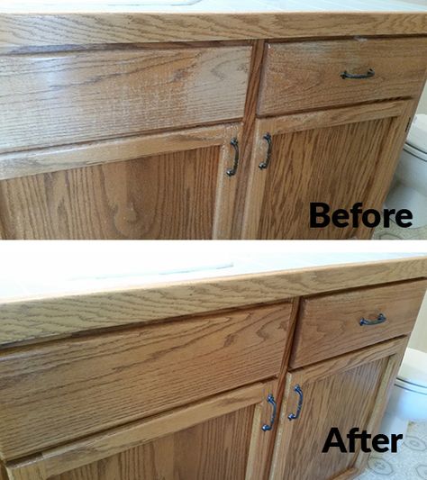 How To Lighten Oak Cabinets, Orange Oak Cabinet Makeover, Oak Cabinet Makeover, Golden Oak Cabinets, Updating Oak Cabinets, Honey Oak Trim, Dark Oak Cabinets, Dresser Makeovers, Glass Kitchen Cabinet Doors