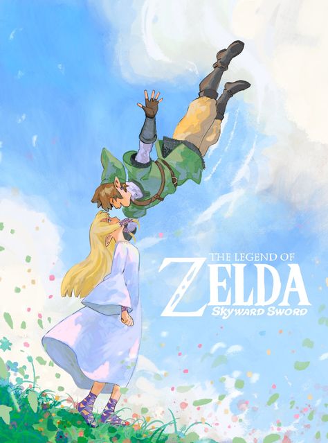 Zelda Skyward, Link Zelda, Japon Illustration, Zelda Art, Legend Of Zelda Breath, Zelda Breath, Twilight Princess, Breath Of The Wild, The Legend Of Zelda