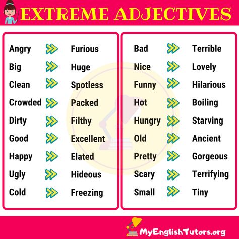 Extreme Adjectives Opposite Words Worksheet, Extreme Adjectives, Third Grade Grammar Worksheets, Adjectives In English, Adjectives Grammar, Teaching Adjectives, Words Worksheet, English Adjectives, Adjective Worksheet