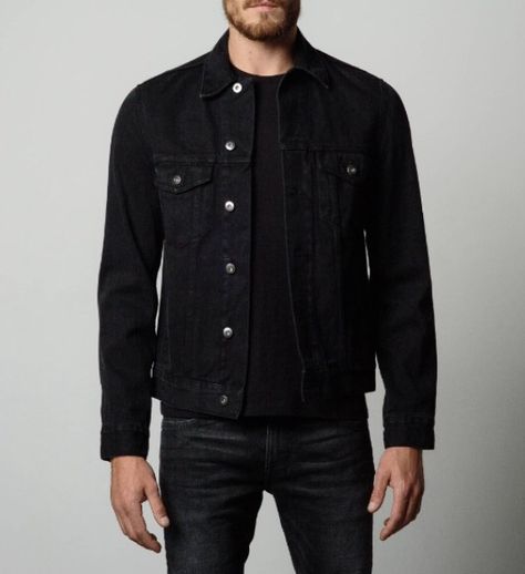 Black Denim Jacket Men, Black Denim Jacket Outfit, Boys Dresses, Mens Denim Jacket, Smart Wear, Elegance Dress, Black Jean Jacket, Jean Jacket Outfits, Denim Jacket Outfit