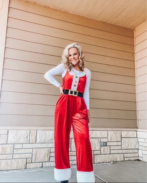 This is one of my favorite Christmas outfits and I got it at Walmart!!! #walmart #santajumpsuit #santaoutfit #christmastime Follow my shop @Bryn_Friend on the @shop.LTK app to shop this post and get my exclusive app-only content! #liketkit #LTKCyberweek #LTKHoliday #LTKSeasonal @shop.ltk https://liketk.it/3Vev9 Santa Outfits For Women Party, Diy Santa Outfit, Santa Day At School Outfit, Women’s Santa Costume, Modern Christmas Outfit, Santa Themed Party Outfit, Santa Inspired Outfit, Cute Santa Outfit For Women, Female Santa Outfit