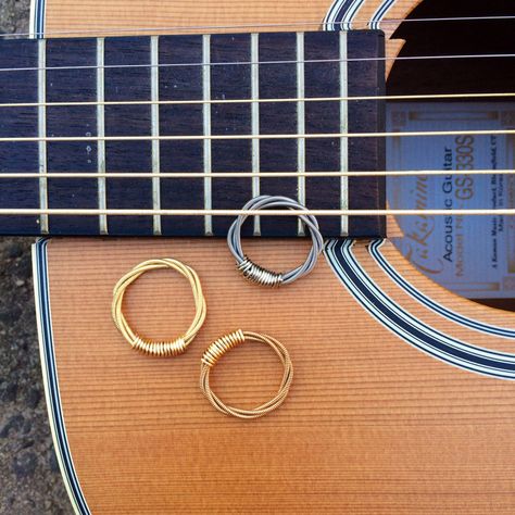 LuckyStrings Guitar String Ring, String Ring, Silver For Men, Guitar String Jewelry, String Jewelry, Dyi Gifts, Handmade Guitar, S Ring, Diy Jewlery