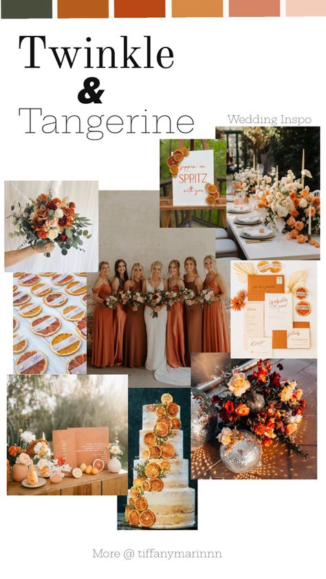 Tangerine Wedding Color Scheme. Orange Wedding Color Scheme. Wedding Planning. Wedding Decor. 2024 Bride. 2025 Bride. Color Scheme Orange, Orange Wedding Color Scheme, Color Scheme Wedding, Wedding Schemes, Tangerine Wedding, 2024 Bride, Wedding Color Scheme, Decor 2024, Planning Wedding