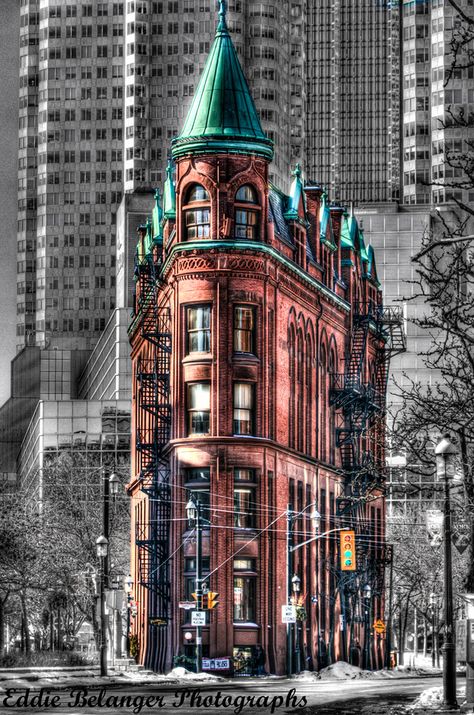 Toronto Travel, Flatiron Building, Canadian Travel, O Canada, Toronto Ontario Canada, Entertainment District, Interesting Buildings, Hdr Photography, On The Corner