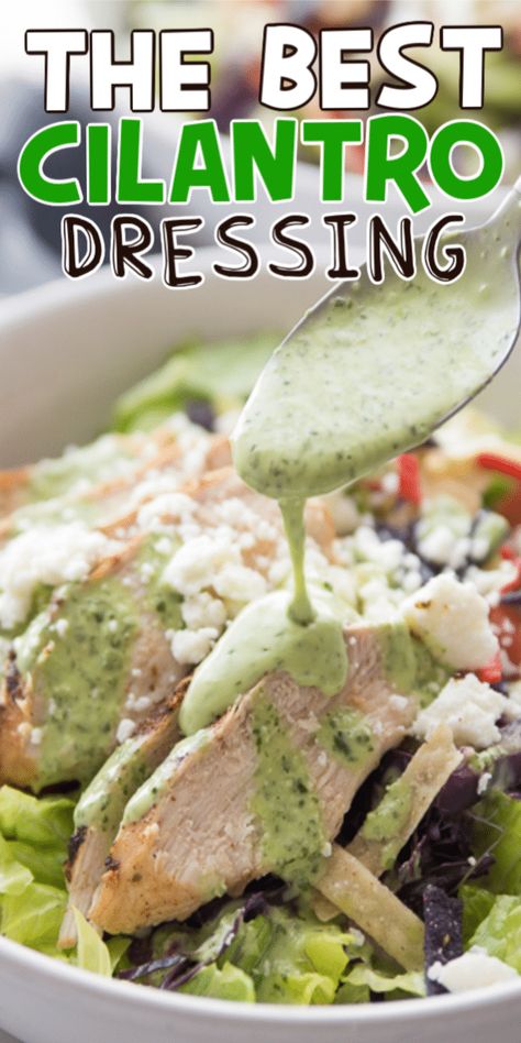 Southwestern Chicken Salad Recipe, Southwestern Chicken Salad, Cilantro Dressing Recipe, Creamy Cilantro Lime Dressing, Southern Salad, Lime Salad Dressing, Creamy Cilantro Dressing, Cilantro Salad, Queso Cottage