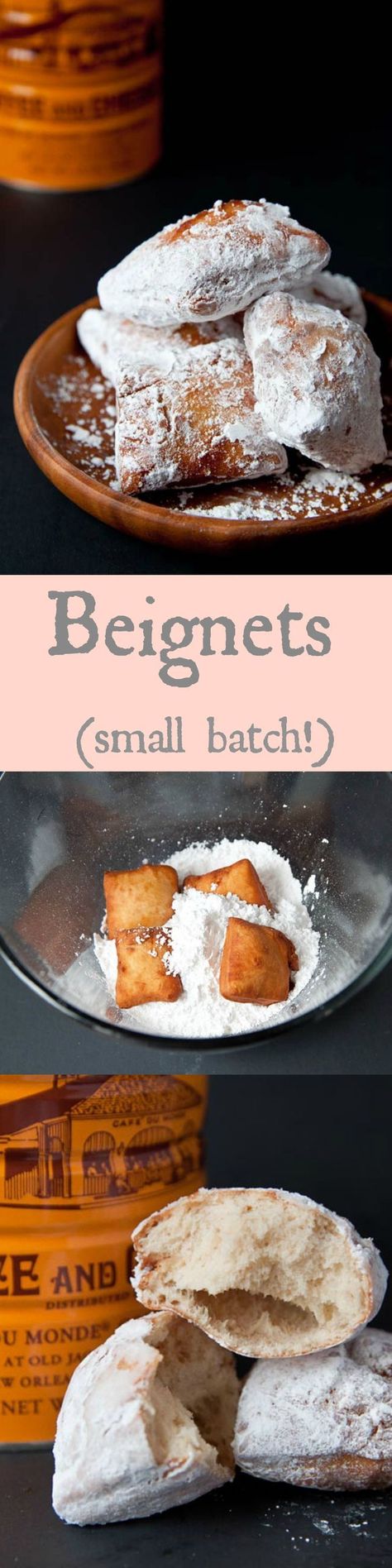 Beignets made from scratch! Just like Cafe du Monde.  #Desserts #ShermanFinancialGroup Baking Recipes From Scratch, Recipes From Scratch, Think Food, Monkey Bread, Made From Scratch, Yummy Sweets, Beignets, Small Batch, No Bake Desserts