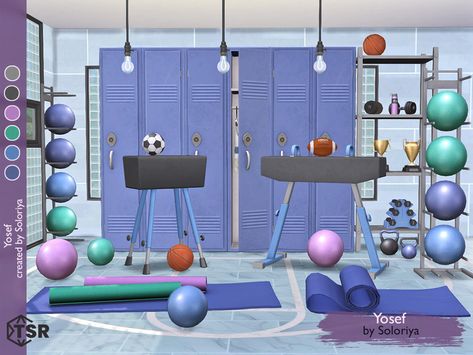 Sims 4 Gym Cc, Cc Furniture, Barber Shop Decor, Cheer Dance, Decor Buy, Sims Community, Yoga Gym, Electronic Art, Functional Furniture