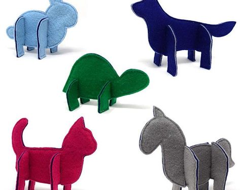 Felt Puzzle, Felt Sewing, Felt Animal Patterns, Animal Templates, Sewing Machine Thread, Felt Animal, Animal Puzzle, Felt Patterns, 3d Puzzles