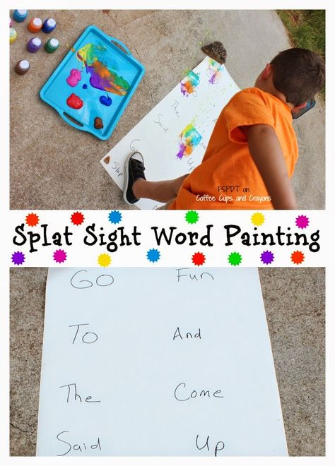 Splat Sight Word Painting Acts Of Kindness For Kids, Crayon Activities, Phonics Lesson Plans, Kindness For Kids, Learning Sight Words, Teaching Sight Words, Kindergarten Language Arts, Rhyming Activities, Elementary Learning