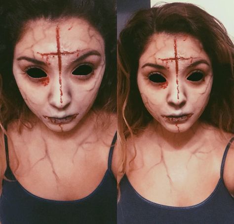 Possessed demon Demon Makeup, Make Up Diy, Horror Make-up, Scary Halloween Costume, Special Fx Makeup, 2019 Makeup, Halloween Makeup Scary, Horror Makeup, Scary Halloween Costumes