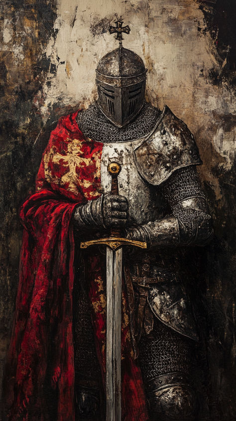 Crusades Aesthetic, Crusader Knight Wallpaper, Knight Drawing Character Design, Knight Wallpaper Medieval, Knights Of Templar, Greek God Wallpaper Aesthetic, Medieval Wallpaper, Crusader Wallpaper, Two Knights