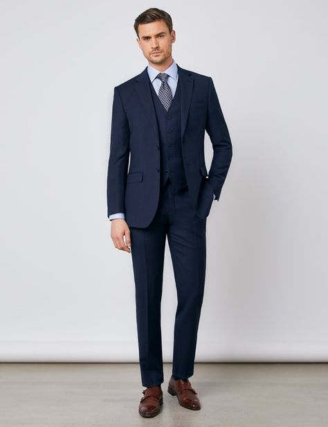 Navy Blue Suit Men, Wedding Suits Men Blue, Men Suits Blue, Slim Fit Suit Pants, Handsome Husband, Gentlemen Wear, Blue Suit Men, Slim Fit Suit Men, Hawes And Curtis