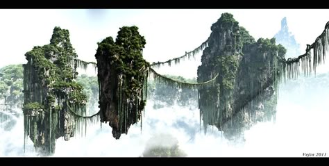 Pandora Floating Mountains, Avatar Floating Mountains, Minecraft Avatar, Floating Rocks, Floating Mountains, Kingdom Inspiration, Minecraft Landscape, Minecraft Kingdom, Minecraft Steampunk