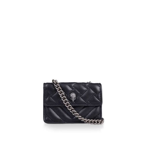 MICRO KENSINGTON Black Quilted Cross Body Bag by KURT GEIGER LONDON | Kurt Geiger Kurt Geiger Bag, Micro Bags, Micro Bag, Eagle Head, Across Body Bag, Ladies Of London, Kurt Geiger, Women Accessories Bags, Small Leather Goods