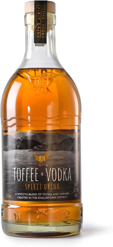 Kin Vodka Toffee Vodka 20.3% ABV- Smooth & Rich Caramel Undertones, Subtle Vodka Kick, Delicious in Cocktails. Created in the Lake District, Great Gift Idea (700ml Bottle) Toffee Vodka, Spirit Drink, The Lake District, Lake District, Small Batches, Toffee, Vodka, Blending, Caramel