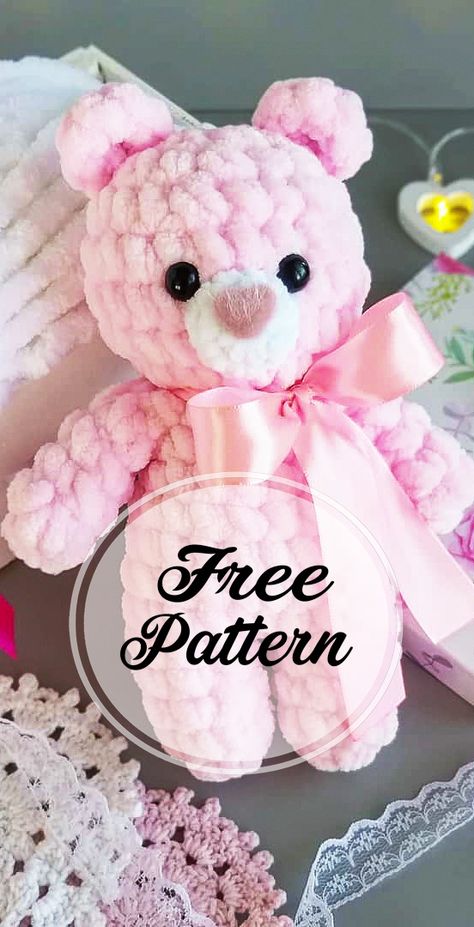 Crochet Giraffe Pattern, Crochet Bear Patterns, Bear Amigurumi, Crochet Toys Free, Crochet Teddy Bear Pattern, Confection Au Crochet, Crochet Geek, Pola Amigurumi, Crochet Baby Toys