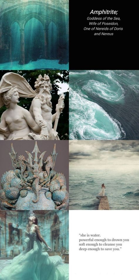 Yunani Kuno Aesthetic, Amphitrite Aesthetic, Greek Paganism, Amphitrite Goddess, Water Deity, Greek Goddess Aesthetic, Artemis Greek Goddess, Myth Art, Mythology Aesthetic