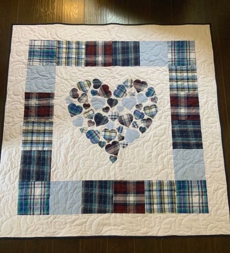 Memory Blanket, Heart Quilt Pattern, Memory Quilts, Keepsake Quilting, Wedding Quilt, Tshirt Quilt, Memory Crafts, Memory Pillows, Memory Quilt