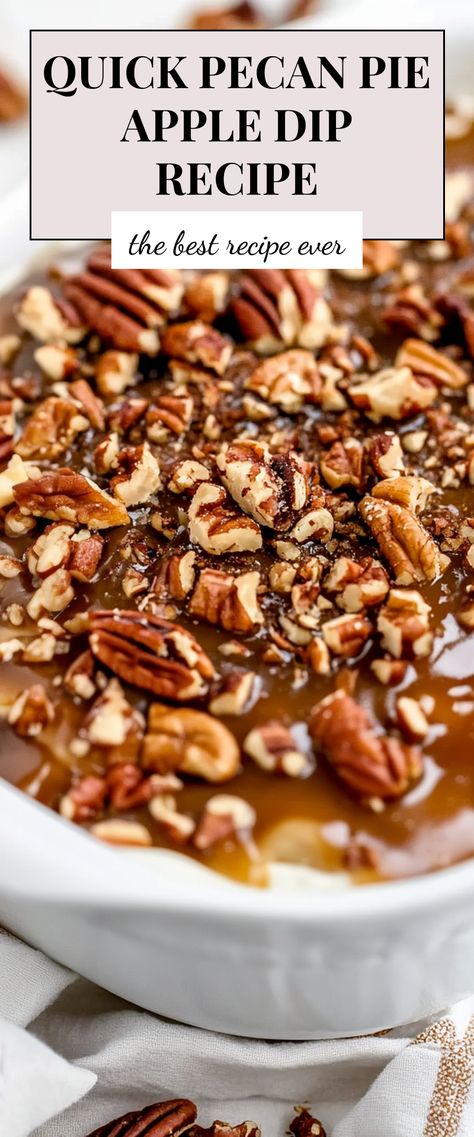 Image for Quick Pecan Pie Apple Dip Recipe No Bake Pecan Pie Dip All Recipes, Easy Thanksgiving Dip, No Bake Pecan Pie Dip, Pecan Pie Dip Recipe, Thanksgiving Dessert Dips, Thanksgiving Dips, Pecan Pie Dip, Pecan Dip, Quick Thanksgiving Desserts