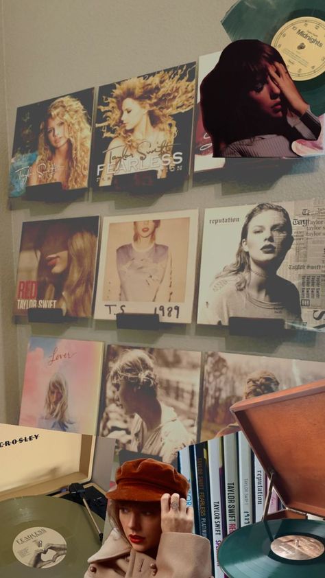 Taylor Swift Record Vinyl, Taylor Swift Records Aesthetic, 1989 Taylor Swift Vinyl, Vinyl Wall Taylor Swift, Taylor Swift Aesthetic Vynil, Taylor Swift Albums Vinyls, Taylor Swift Aesthetic All Albums, All Of The Taylor Swift Albums, Taylor Swift Vynil Collection