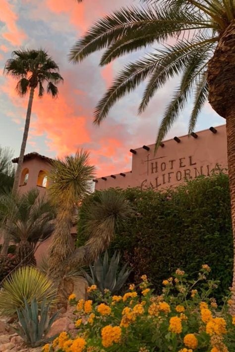 Palo Alto California Aesthetic, Hotel California Aesthetic, Palm Springs Movie, Cali Vacation, California Movie, Palm Springs Hotel, Palm Springs Aesthetic, San Jacinto Mountains, Spanish Mission