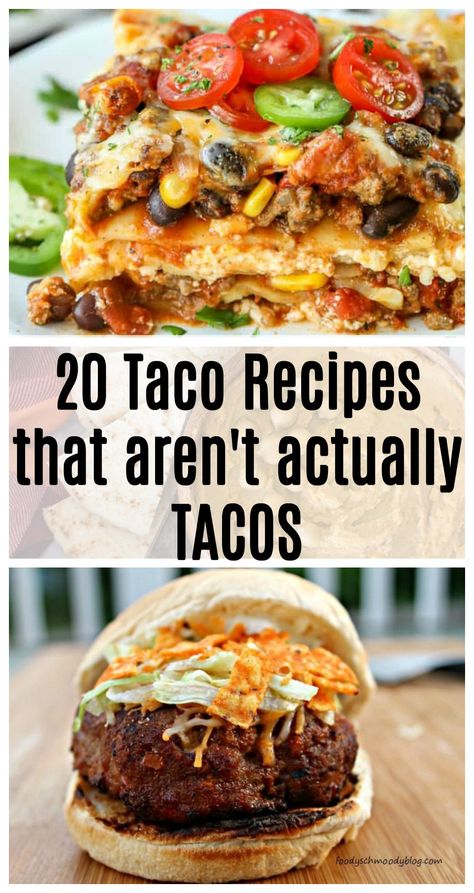 A tasty collection of recipes that feature taco flavors but aren't actually tacos. No shells found here.  We've got everything from hummus to pastas to chicken. All great changes for your tired taco tuesday routine. No Shell Tacos, Taco Variations Dinners, Taco Inspired Recipes, Tuesday Routine, Taco Tuesday Ideas, Taco Casseroles, Taco Shell Recipe, Taco Tuesday Recipes, Tuesday Recipes