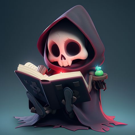 Stylized Character Concept Art, Skull Character Design, Chibi Skeleton, Skull Digital Art, Skull Character, Stylized Skull, Stylized 3d, Cartoon Skull, 3d Karakter