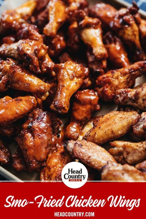 Fried Wings Recipe, Recipes For Bbq, Party Food Menu, Country Bbq, Fried Wings, Bbq Party Food, Sauces Recipes, Smoked Chicken Wings, Bbq Sauces