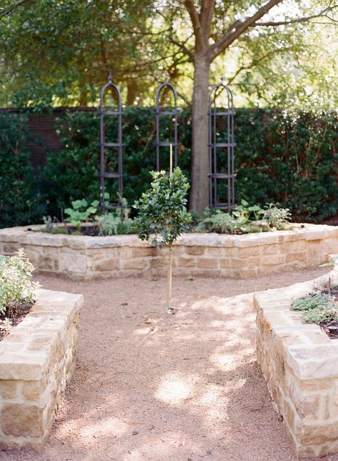 Stone Raised Garden Beds, Raised Bed Kitchen Garden, Rooted Garden, Brick Raised Garden Beds, Stone Flower Beds, Brick Planter, Brick Garden, Potager Garden, Stone Planters