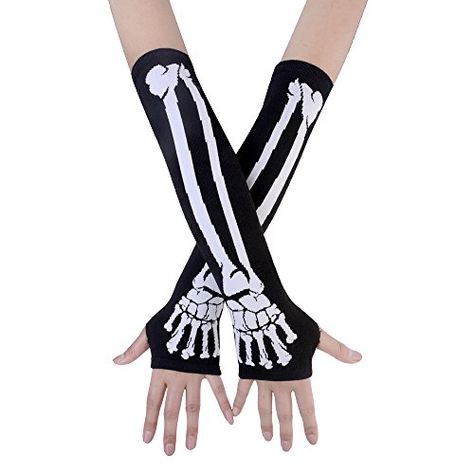 Rock Skeleton, White Halloween Costumes, Dark Rock, Long Fingerless Gloves, Gloves White, Black Punks, Winter Mittens, Cold Weather Gloves, Gothic Rock