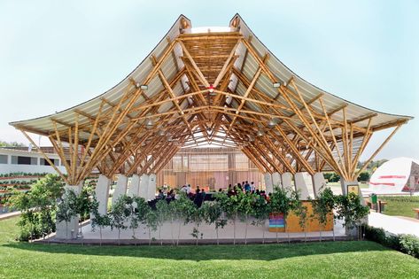 Bio Architecture, Bamboo Roof, Bamboo Building, Lightweight Structure, Timber Architecture, Pavilion Architecture, Bamboo Structure, Bamboo Architecture, Sustainable City