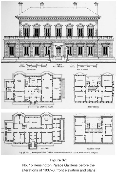 No. 15 Kensington Palace Gardens Palace Plan Layout, Palace With Garden, Kensington Palace Floor Plan, British Manor House Floor Plans, Georgian House Layout, English Estate Floor Plans, Regency House Plans, Georgian Mansion Floor Plans, Building Plans Architecture