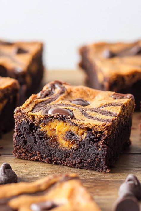 The BEST Pumpkin Brownies - Insanely Good Brownie And Pumpkin Recipe, Fudgy Pumpkin Brownies, Sourdough Pumpkin Brownies, Fall Brownie Recipes, Brownie Pumpkin Recipe, Pumpkin Chocolate Chip Brownies, Chocolate Pumpkin Brownies, Pumpkin Brownies With Box Brownies, Pumpkin Pie Brownies