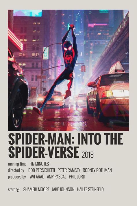 Spiderman Movie Poster, Movie Character Posters, Spiderman Poster, Into The Spiderverse, Film Polaroid, Marvel Movie Posters, Spider Man Into The Spider Verse, Comfort Movies, Iconic Movie Posters