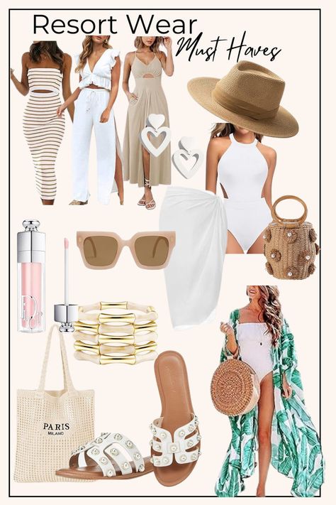 Elevate your  style with these essential resort wear must-haves. Stay chic and comfortable under the sun! Resort Vacation Outfits, Italy Summer Outfits, Beach Vacation Packing, Beach House Interior Design, Resort Look, Vacay Outfits, Cruise Outfits, Vacation Outfits, Elevate Your Style