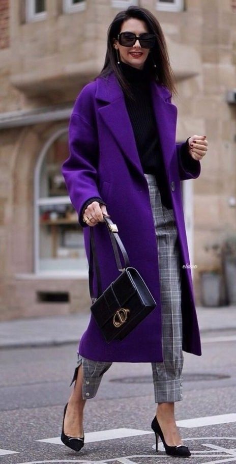 Purple Coat Outfit, Purple Blazer Outfit, Purple Fashion Outfit, Fall Outfit Ideas For Women, Monday Morning Blues, Stylish Business Outfits, Chic Fall Outfit, Outfit Inspiration Women, Blazer Outfits For Women