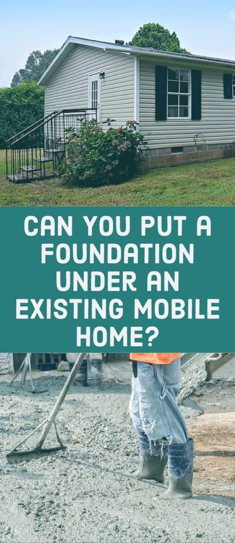 Mobile Home On Foundation, Mobile Home Skirting Options, Fixing Up A Mobile Home, Permanent Foundation For Mobile Home, Mobile Home Foundation, Mobile Home Updates Diy, Mobile Home Foundation Ideas, Single Wide Mobile Home Remodel Diy, Single Wide Remodel Exterior