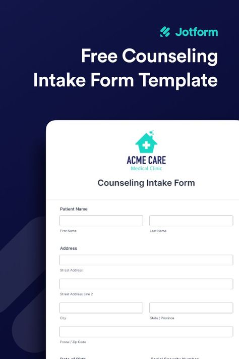 Free Counseling Intake Form Template Counseling Forms, Client Onboarding, Intake Form, Consent Forms, Onboarding Process, Emergency Contact, Form Template, Google Forms, Counseling