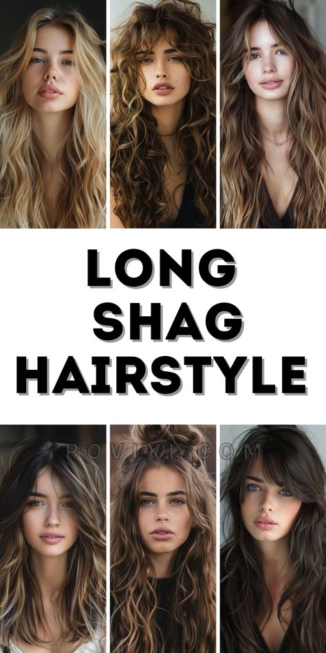 Long Layer Wolf Cut, Wolf Cut For Women, Choppy Layers For Long Hair, Long Choppy Hair, Bangs For Older Women, Shaggy Layered Haircut, Hairstyle With Bangs, Shag Hairstyle, Wolf Cuts