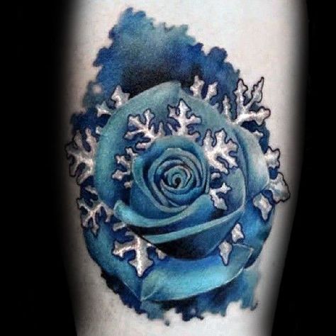 Frozen Tattoo, Ice Tattoo, Winter Tattoo, Snow Flake Tattoo, Blue Rose Tattoos, Sister Tattoos, Disney Tattoos, Trendy Tattoos, Let It Go