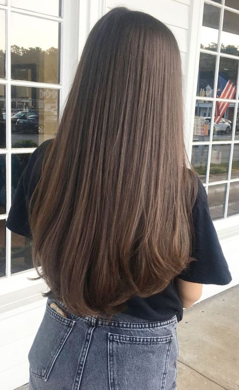 Brown Hair With Long Layers, Long Round Layers, Hair With Long Layers, Haircuts For Long Hair Straight, Round Layers, Haircuts For Long Hair With Layers, Long Hair Images, Simple Hairstyle, Brown Hair Looks