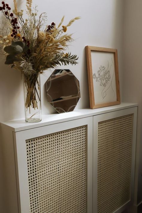 Radiator Covers: The Ins and Outs of Keeping Your Heat In & Your Home Stylish - Decoholic Cane Radiator Cover, Cover Radiator Ideas, Radiator Cover Ideas, Diy Radiator Cover, Radiator Covers, Heater Cover, Radiator Cover, Ins And Outs, Diy Furniture Plans Wood Projects