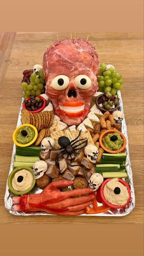 Charcuterie Board Halloween, Food Meat, Halloween Food, Charcuterie Board, Cheese Board, Dairy, Cheese, Meat, Halloween