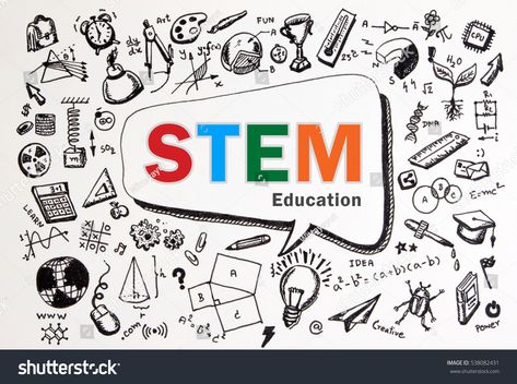 Doodle of STEM education background. STEM - science, technology, engineering and mathematics theory #Ad , #AD, #education#background#Doodle#STEM Stem Background Design, Mathematics Background, Education Background, Background Science, Math Design, Free Doodles, Photography Business Cards, Doodle Icon, Financial Logo