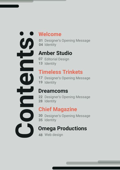 Report Contents Page, Table Of Contents Design Layout Magazine, Contents Page Ideas, Page Of Contents Design, Graphic Design Table Of Contents, Table Of Contents Design Magazine, Simple Magazine Design, Portfolio Table Of Contents Design, Contents Page Magazine