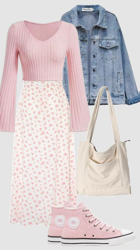 Picnic Skirt, Winter Outfit, Summer Outfit, Skirt Fashion, Converse, Sneakers, Pink